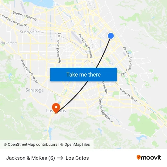 Jackson & McKee (S) to Los Gatos map