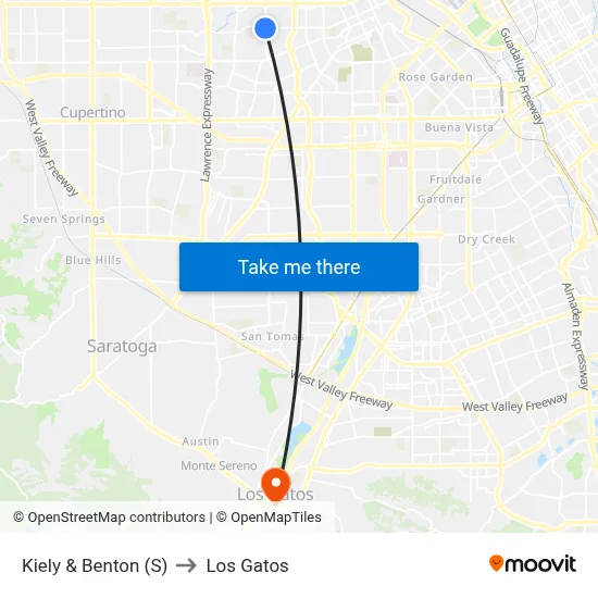 Kiely & Benton (S) to Los Gatos map