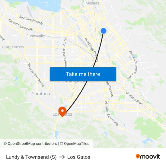 Lundy & Townsend (S) to Los Gatos map