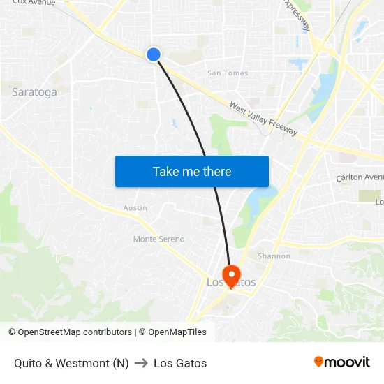 Quito & Westmont (N) to Los Gatos map