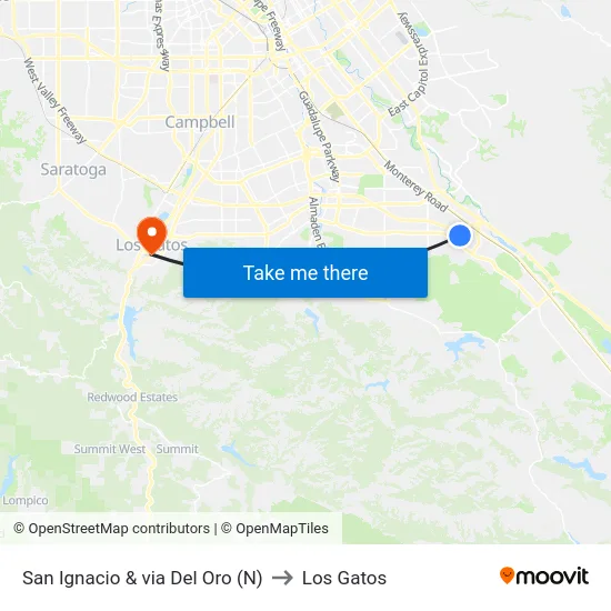 San Ignacio & via Del Oro (N) to Los Gatos map