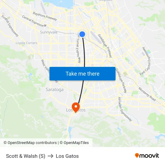 Scott & Walsh (S) to Los Gatos map