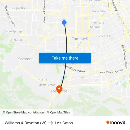Williams & Boynton (W) to Los Gatos map