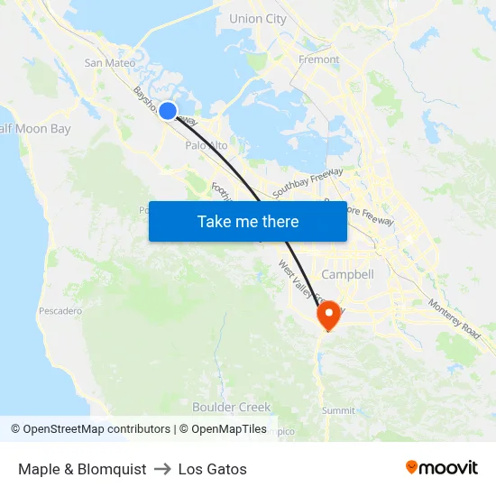 Maple & Blomquist to Los Gatos map