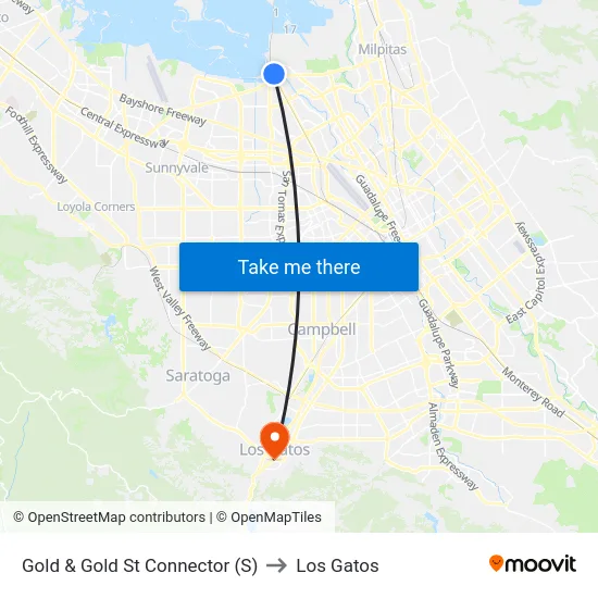 Gold & Gold St Connector (S) to Los Gatos map