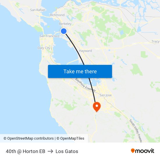 40th @ Horton EB to Los Gatos map