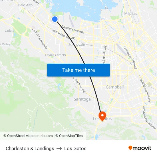 Charleston & Landings to Los Gatos map