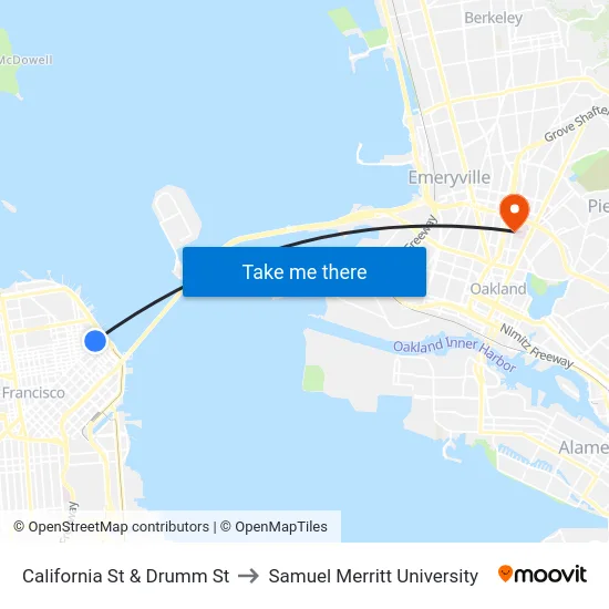 California St & Drumm St to Samuel Merritt University map
