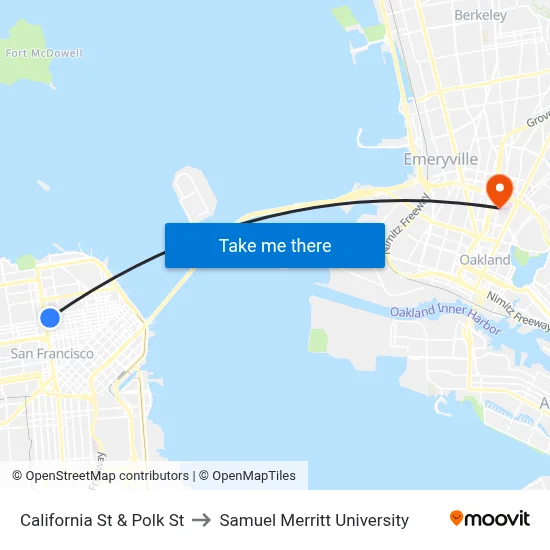 California St & Polk St to Samuel Merritt University map
