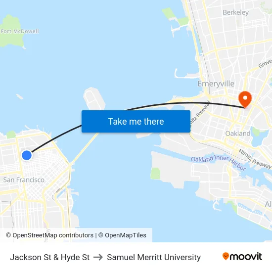 Jackson St & Hyde St to Samuel Merritt University map
