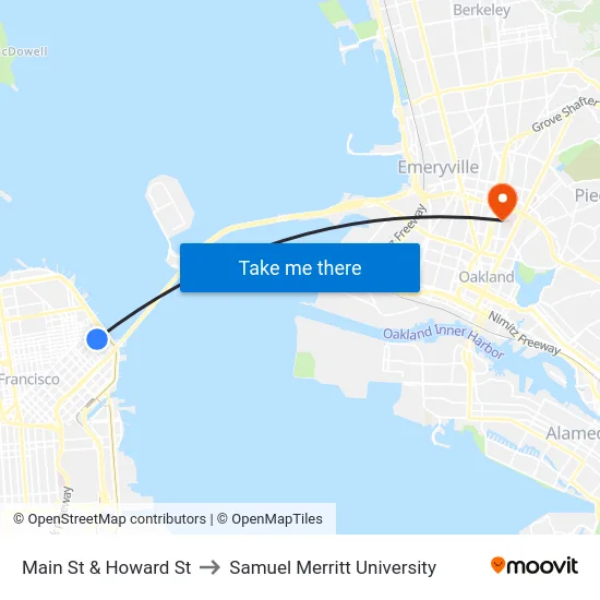 Main St & Howard St to Samuel Merritt University map