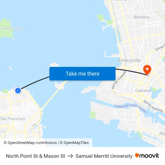 North Point St & Mason St to Samuel Merritt University map