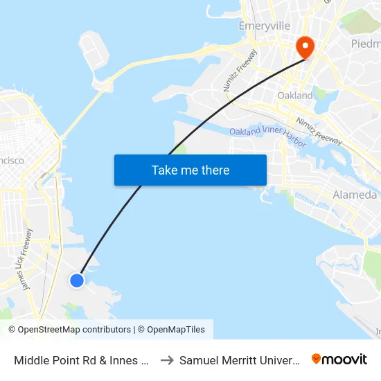 Middle Point Rd & Innes Ave to Samuel Merritt University map