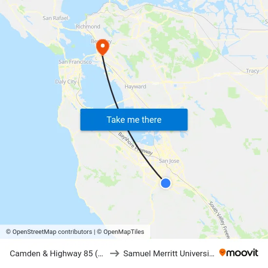 Camden & Highway 85 (N) to Samuel Merritt University map