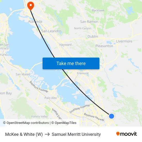 McKee & White (W) to Samuel Merritt University map