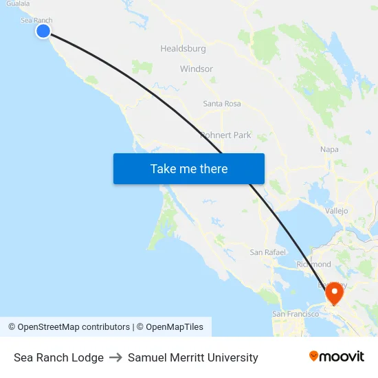 Sea Ranch Lodge to Samuel Merritt University map