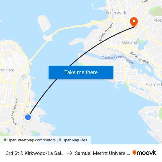 3rd St & Kirkwood/La Salle to Samuel Merritt University map