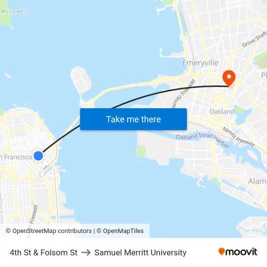 4th St & Folsom St to Samuel Merritt University map