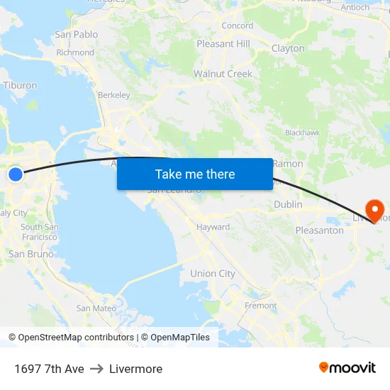 1697 7th Ave to Livermore map