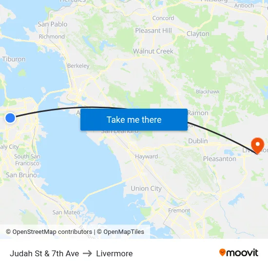 Judah St & 7th Ave to Livermore map