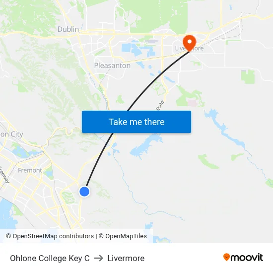 Ohlone College Key C to Livermore map