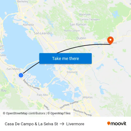 Casa De Campo & La Selva St to Livermore map