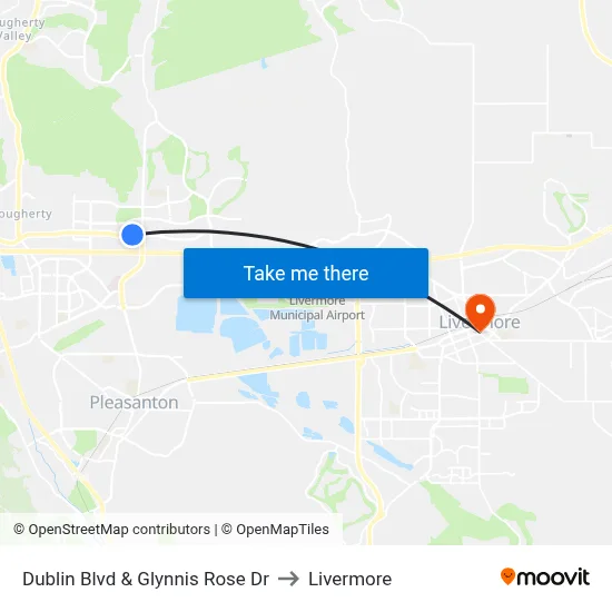 Dublin Blvd & Glynnis Rose Dr to Livermore map