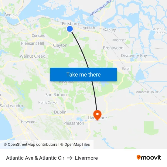 Atlantic Ave & Atlantic Cir to Livermore map