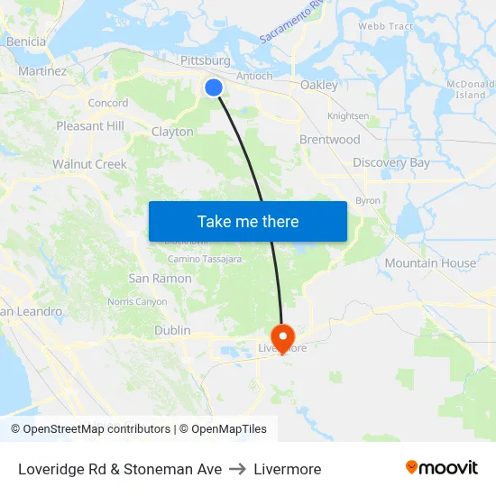 Loveridge Rd & Stoneman Ave to Livermore map