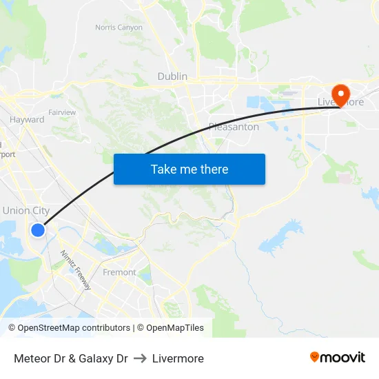 Meteor Dr & Galaxy Dr to Livermore map