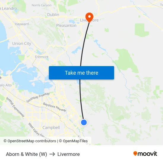Aborn & White (W) to Livermore map