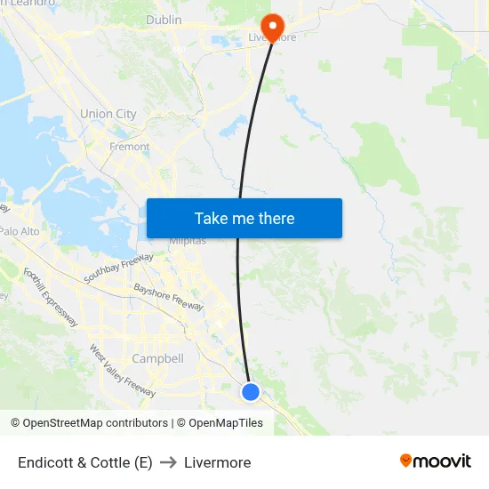 Endicott & Cottle (E) to Livermore map