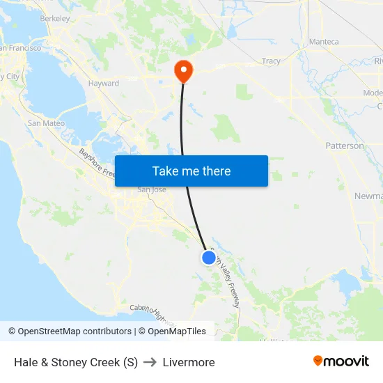 Hale & Stoney Creek (S) to Livermore map