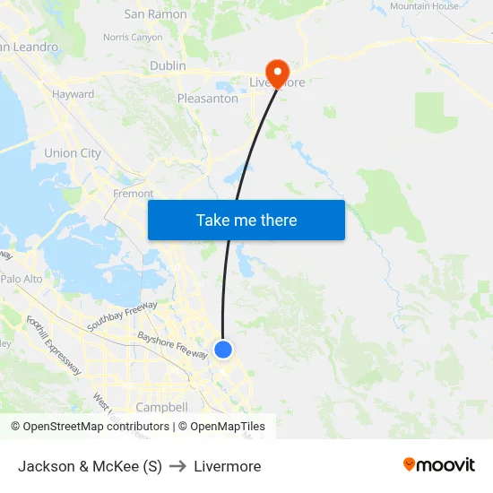 Jackson & McKee (S) to Livermore map