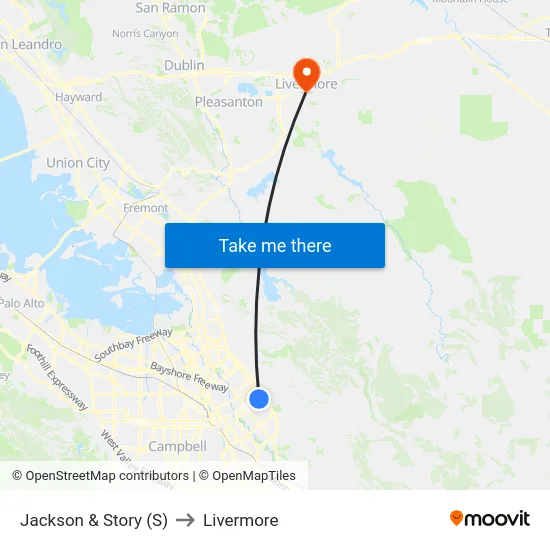 Jackson & Story (S) to Livermore map