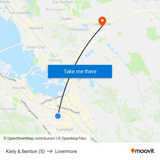Kiely & Benton (S) to Livermore map
