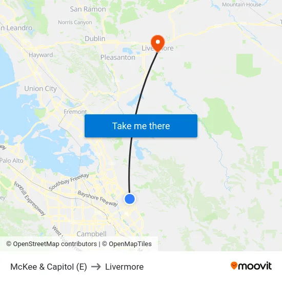 McKee & Capitol (E) to Livermore map