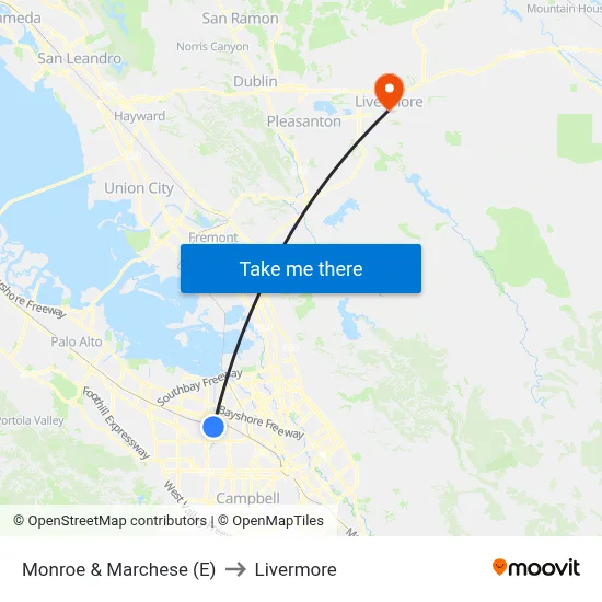 Monroe & Marchese (E) to Livermore map
