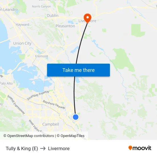 Tully & King (E) to Livermore map