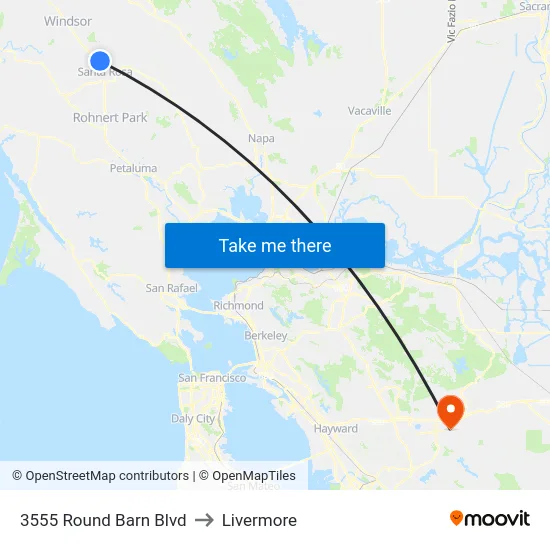 3555 Round Barn Blvd to Livermore map