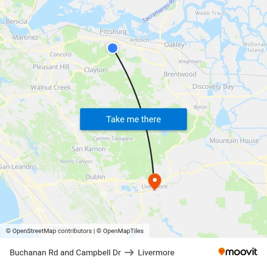 Buchanan Rd and Campbell Dr to Livermore map