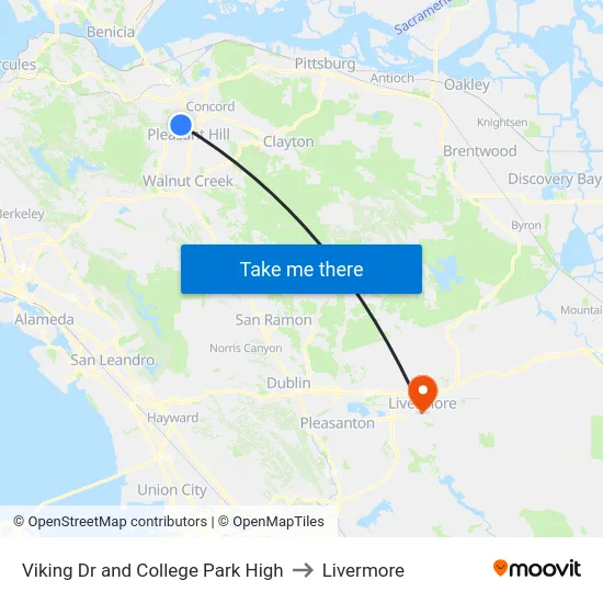 Viking Dr and College Park High to Livermore map