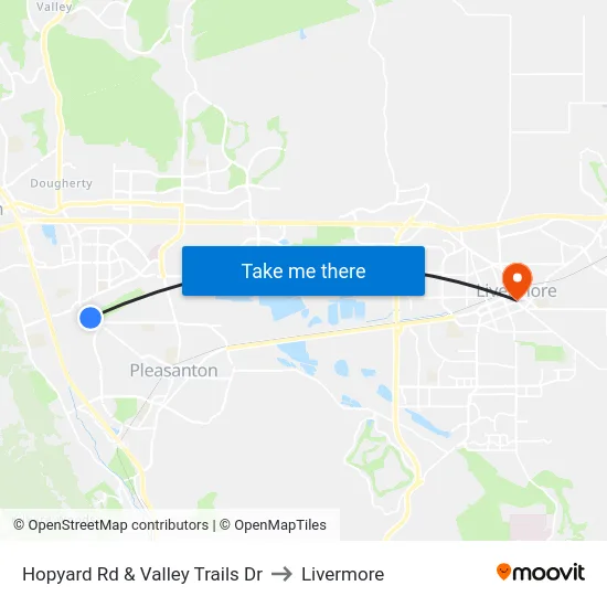 Hopyard Rd & Valley Trails Dr to Livermore map