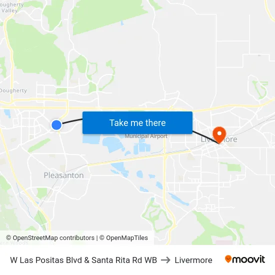 W Las Positas Blvd & Santa Rita Rd WB to Livermore map