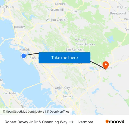 Robert Davey Jr Dr & Channing Way to Livermore map