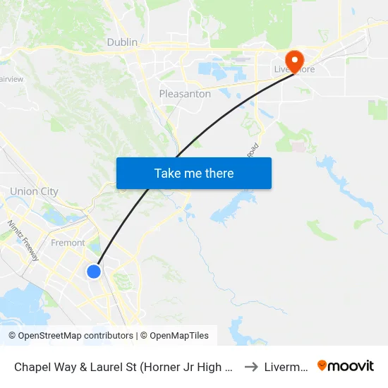 Chapel Way & Laurel St (Horner Jr High School) to Livermore map