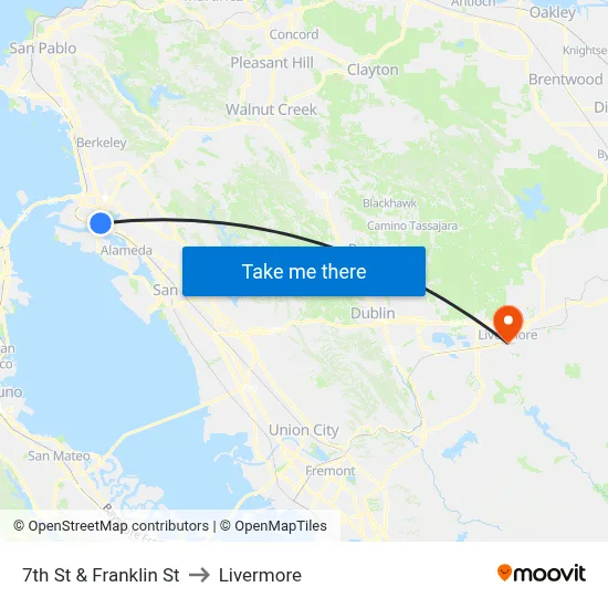 7th St & Franklin St to Livermore map
