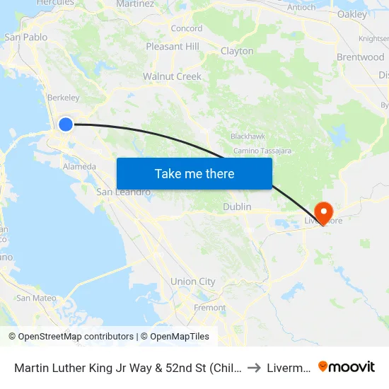 Martin Luther King Jr Way & 52nd St (Childrens H) to Livermore map