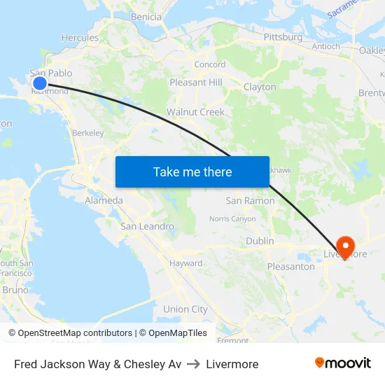 Fred Jackson Way & Chesley Av to Livermore map