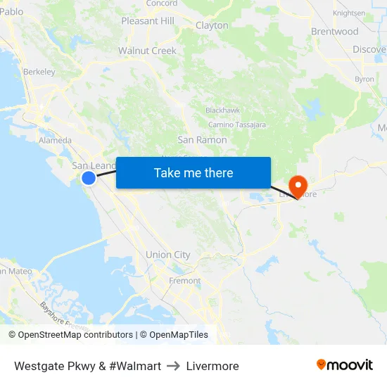 Westgate Pkwy & #Walmart to Livermore map